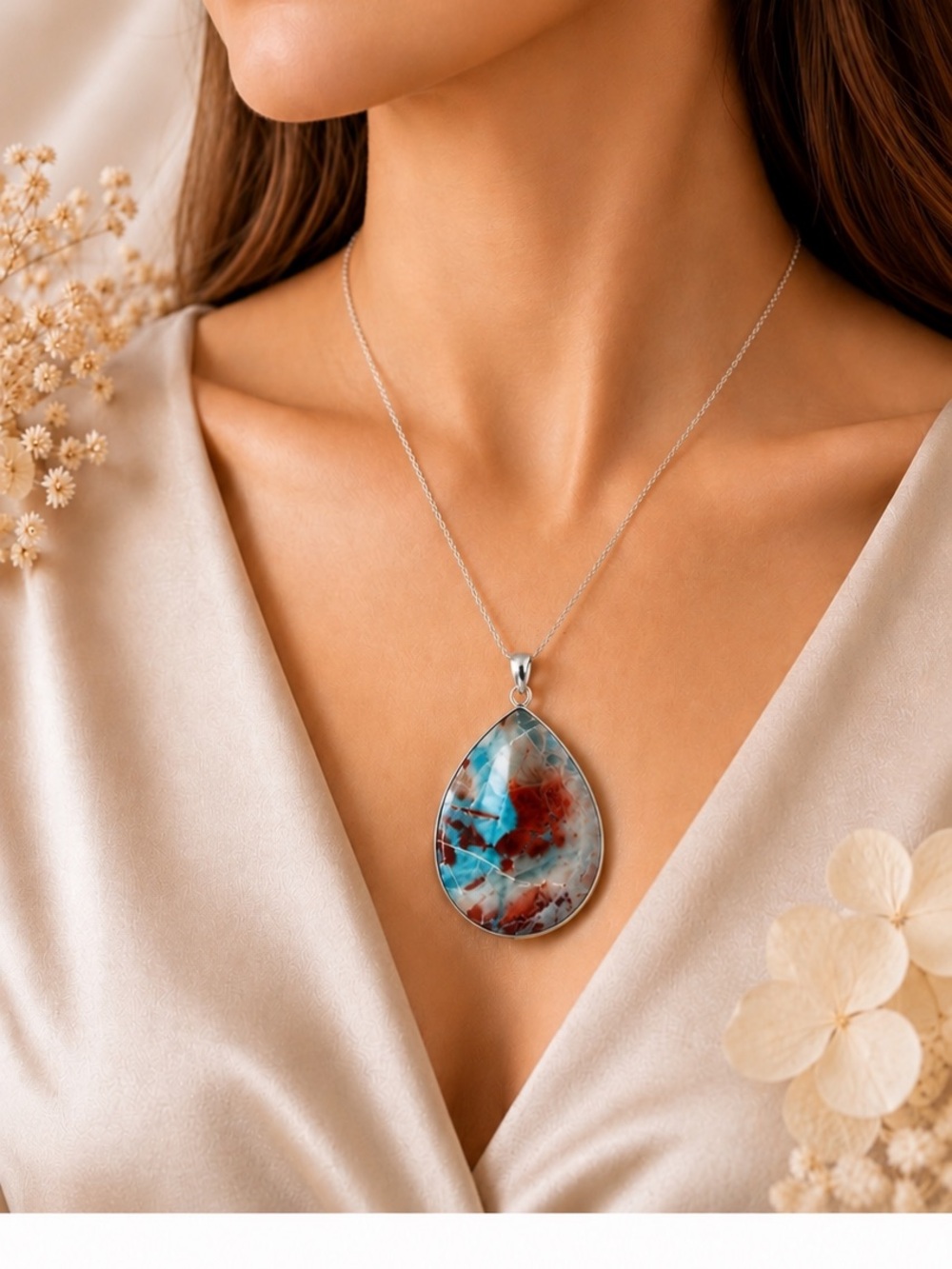 Fancy Larimar Pendant .925 Sterling